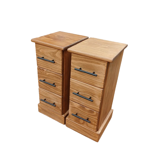 Rustic Small 3 Drawer Pedestals