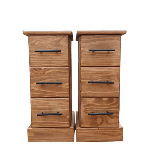 Rustic Small 3 Drawer Pedestals