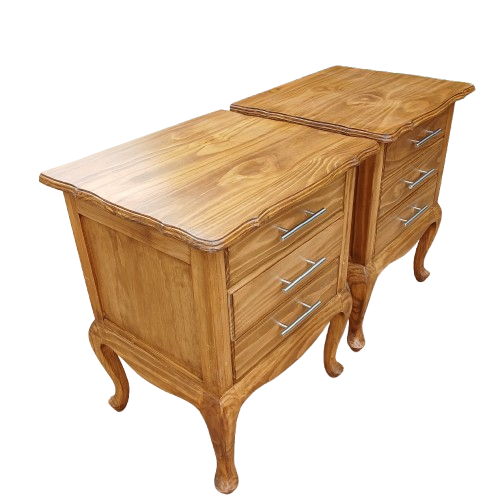 Rustic 3 Drawer Queen Anne Pedestals