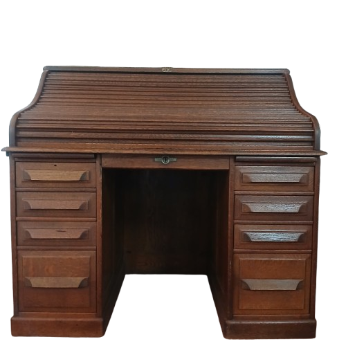 Very Rare 19th Century Oak Rolltop Desk.
