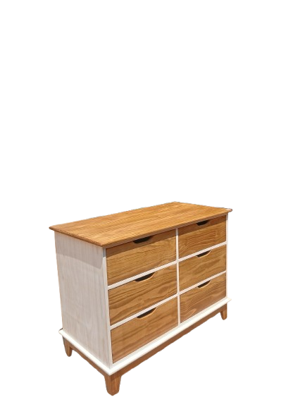 2 tone chest of 6 drawers