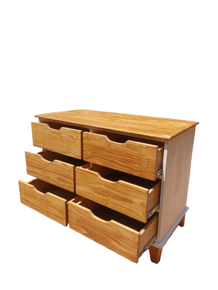 2 tone chest of 6 drawers