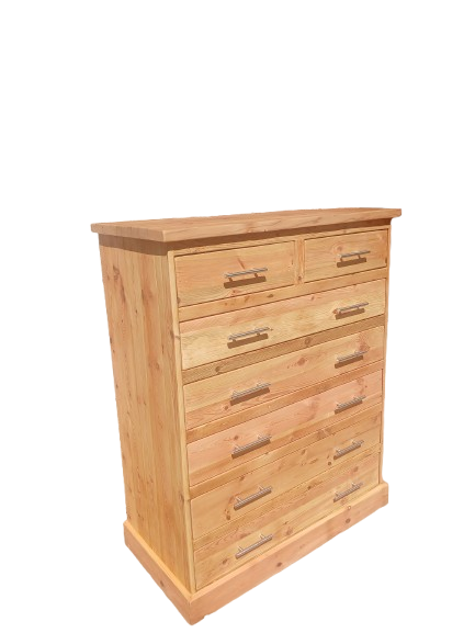 Old Oregon Pine Chest of 5+2