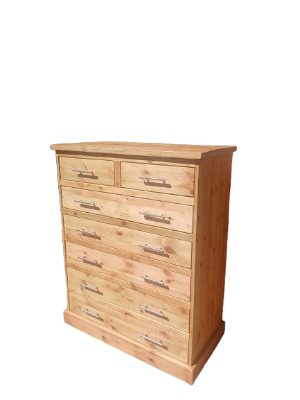 Old Oregon Pine Chest of 5+2