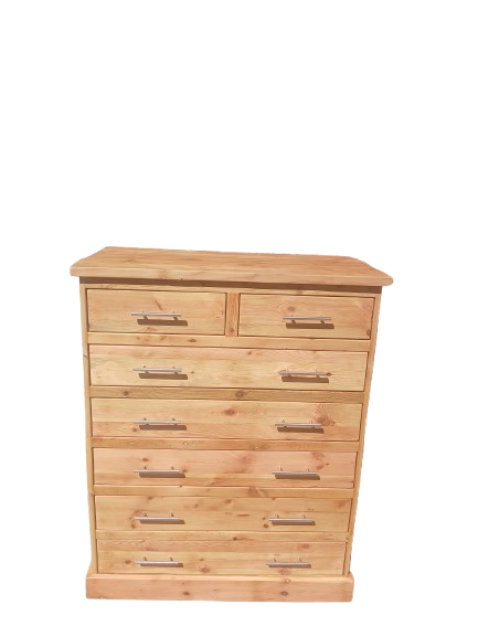 Old Oregon Pine Chest of 5+2