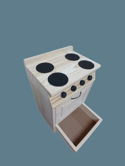 Raw Pine Kiddies Stove.