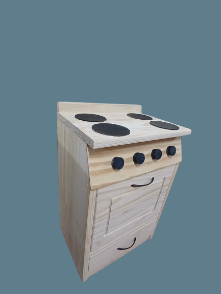 Raw Pine Kiddies Stove.