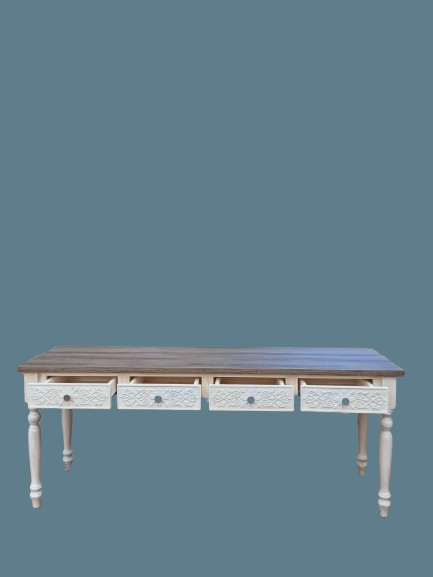 2-Tone 4 Drawer Server with Carved Drawer Fronts