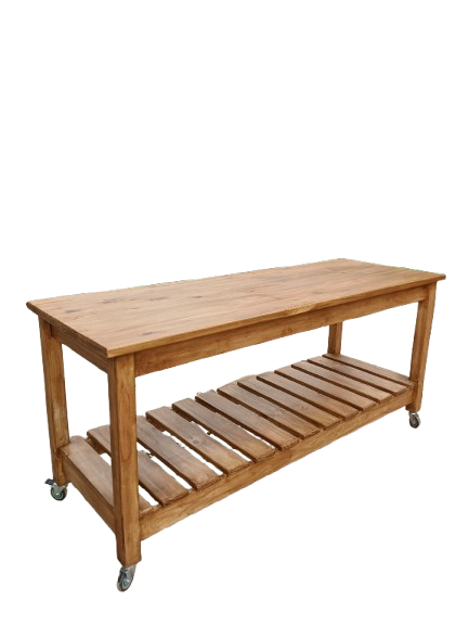 1,9x68x90 Server on Wheels in Rustic Pine