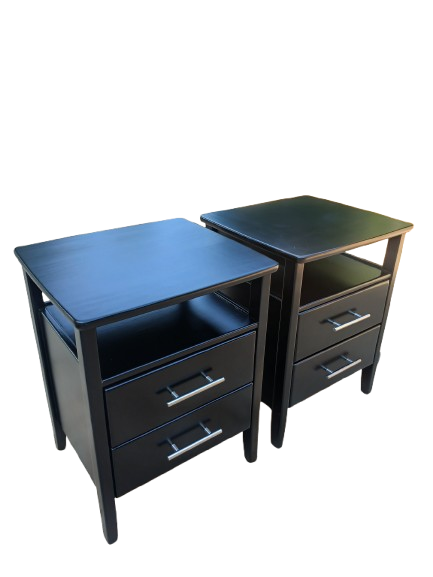 2 Drawer bedside pedestal in pine mahogany stain