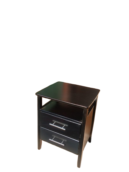 2 Drawer bedside pedestal in pine mahogany stain