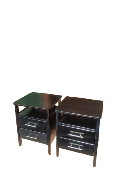 2 Drawer bedside pedestal in pine mahogany stain