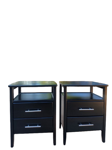2 Drawer bedside pedestal in pine mahogany stain