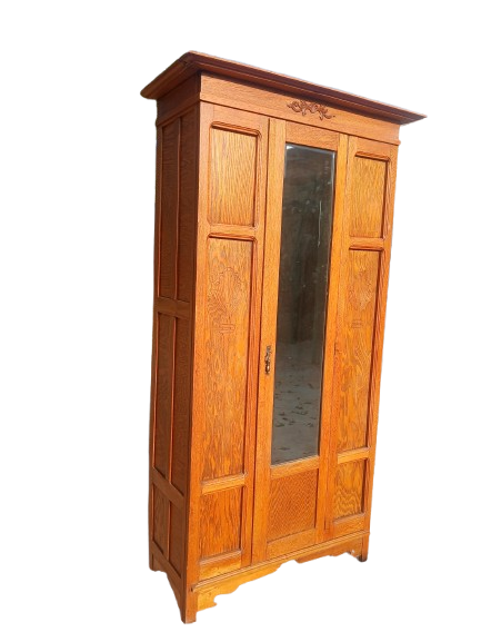 1 Mirror Door Oak Wardrobe
