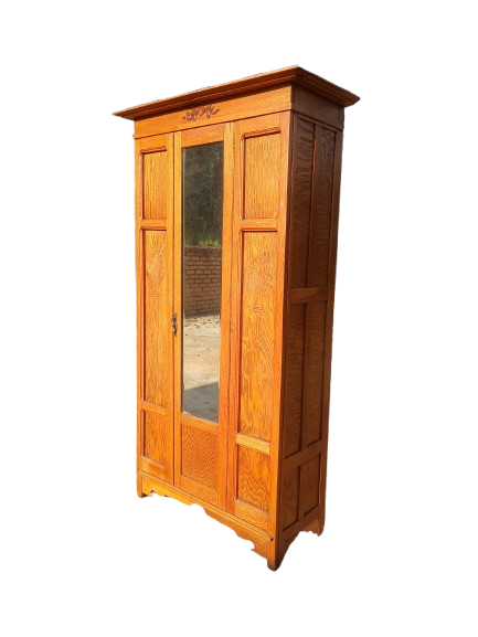 1 Mirror Door Oak Wardrobe