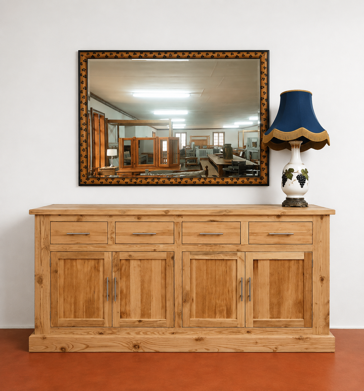 Old Oregon Pine 4 Door/ Drawer Sideboard