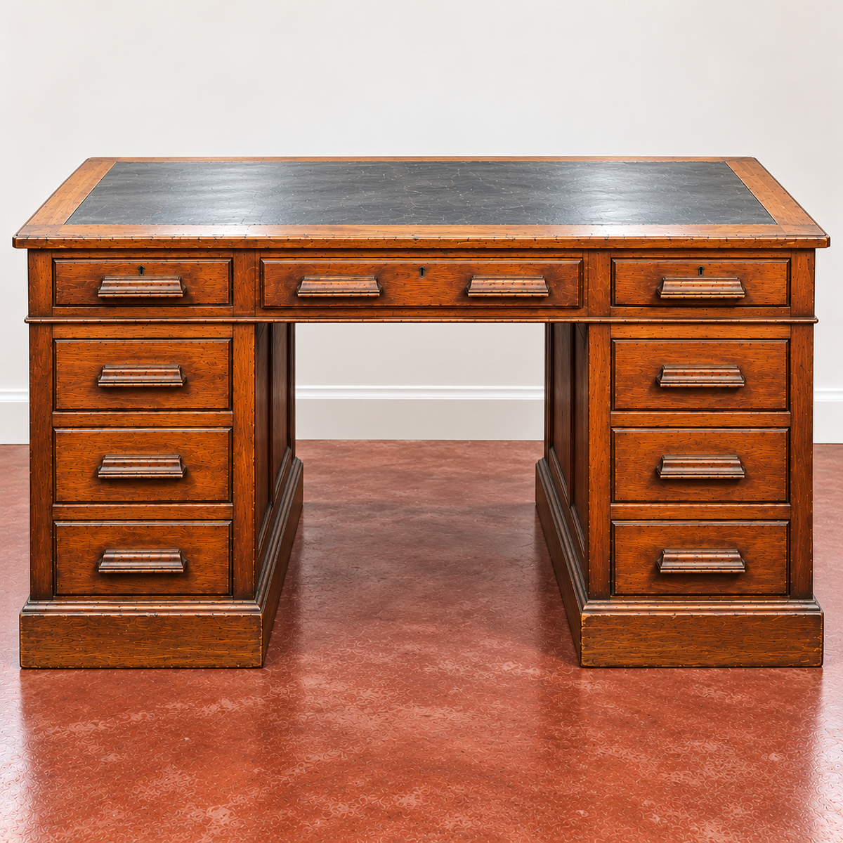9 Drawer Oak Partners Desk
