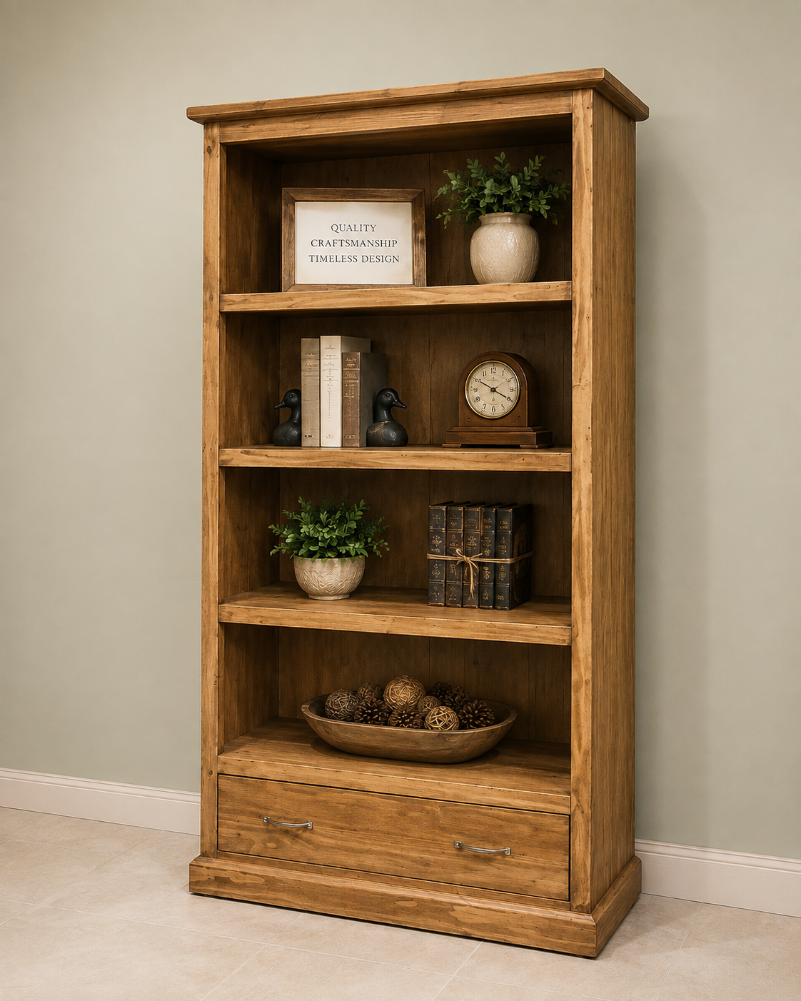 Bookcase with a drawer