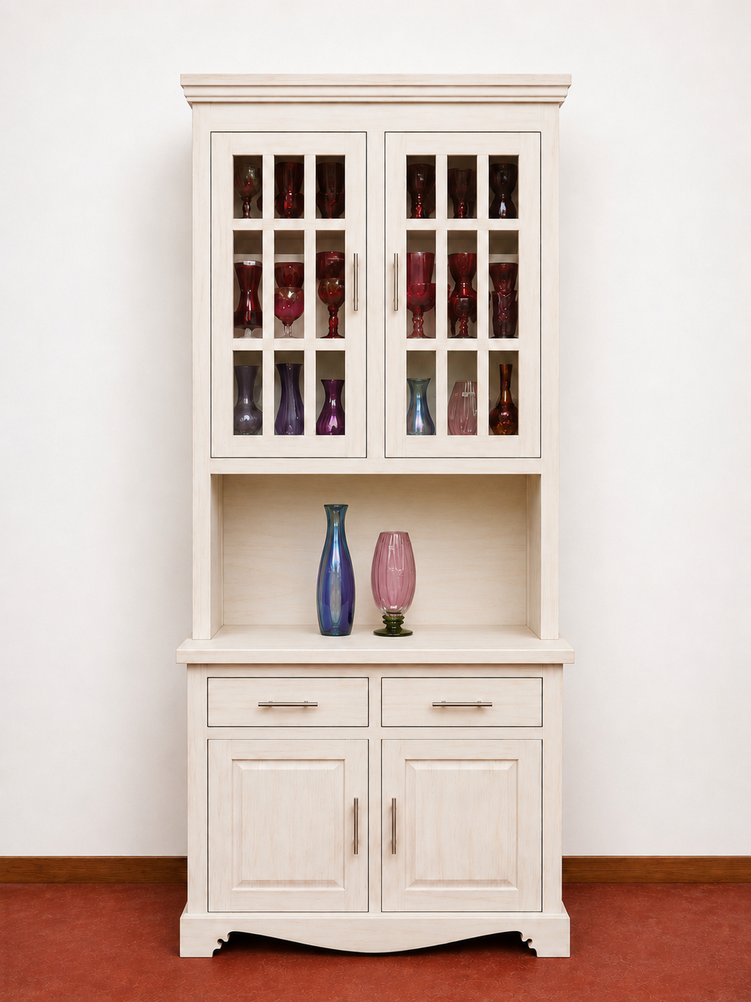 White washed 4 Door / 2 Drawers Dresser