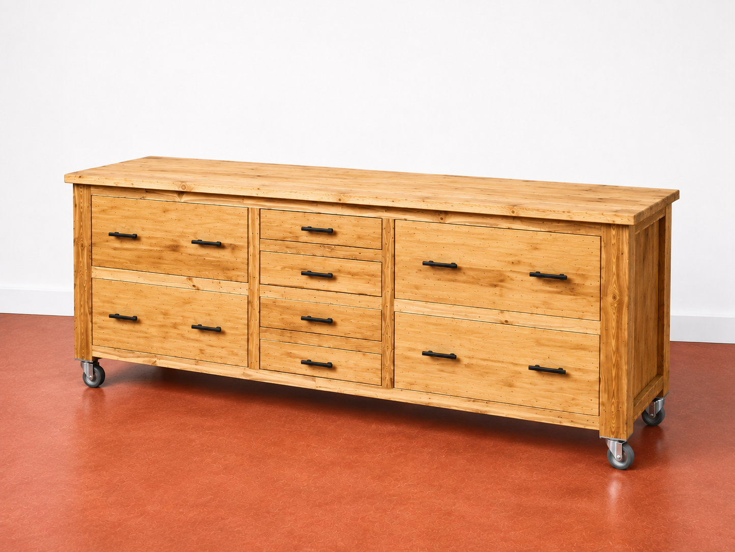 Clear Oregon Pine 8 Drawer sideboard