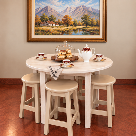 Round Kitchen High Table with Stools