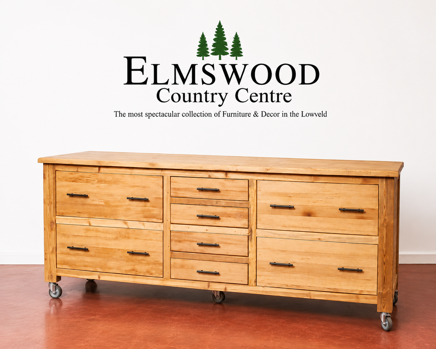 Clear Oregon Pine 8 Drawer sideboard