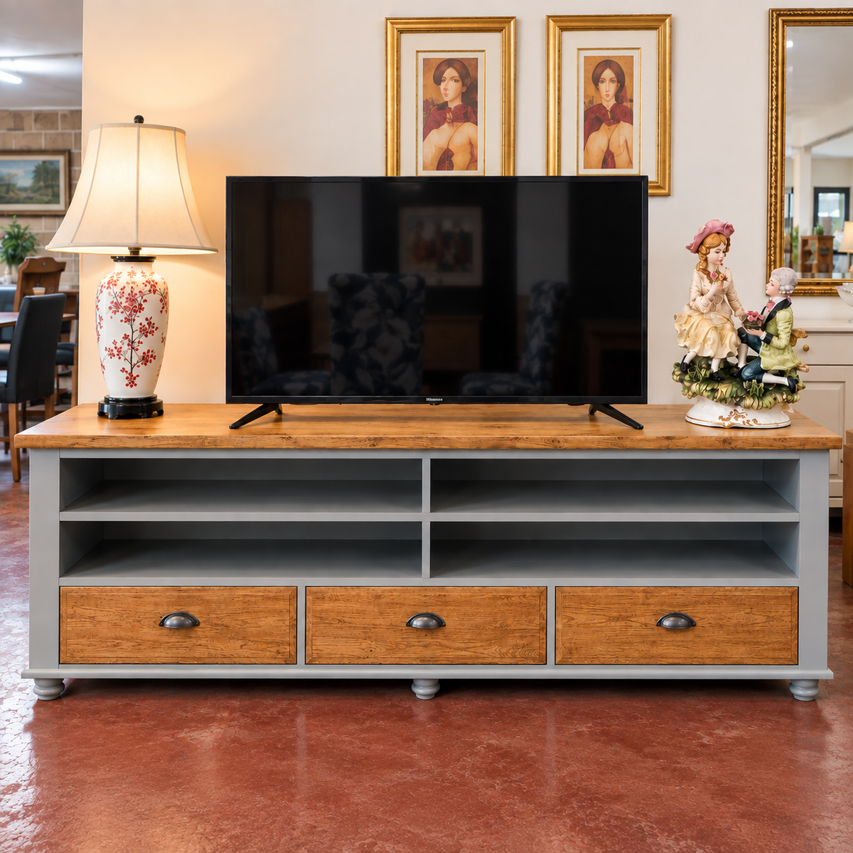 1,8 2-Tone Plasma TV Stand