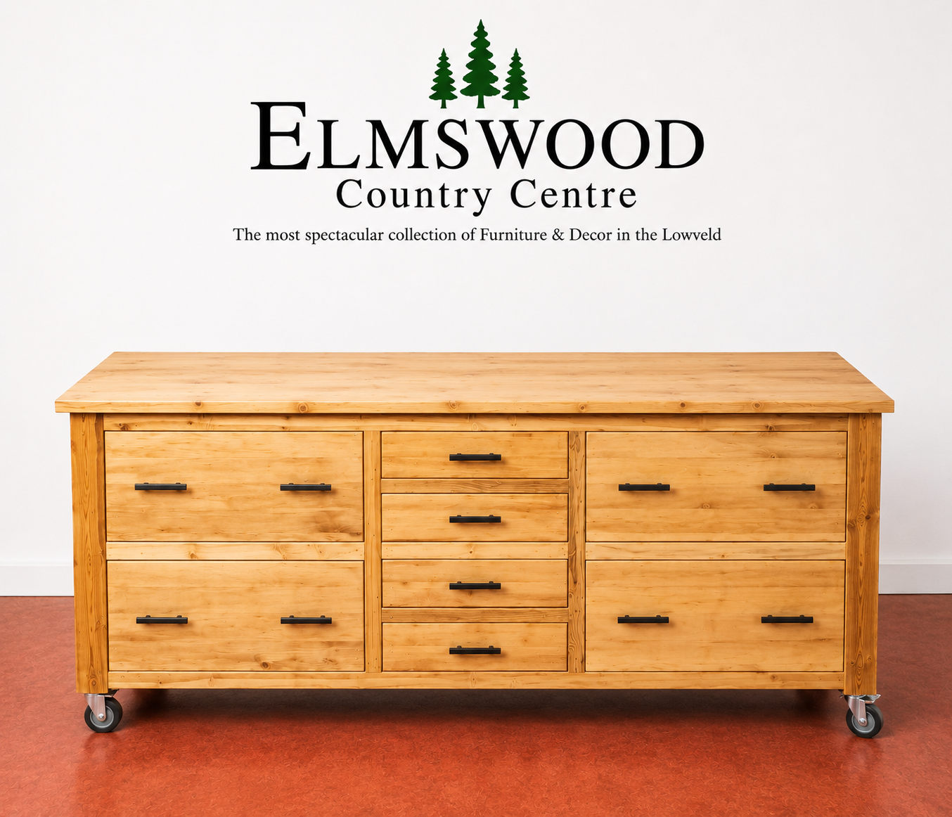 Clear Oregon Pine 8 Drawer sideboard