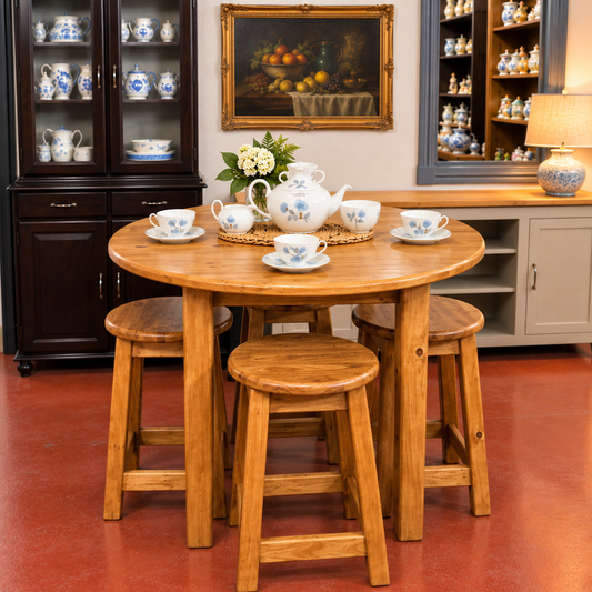 Round Kitchen High Table with Stools