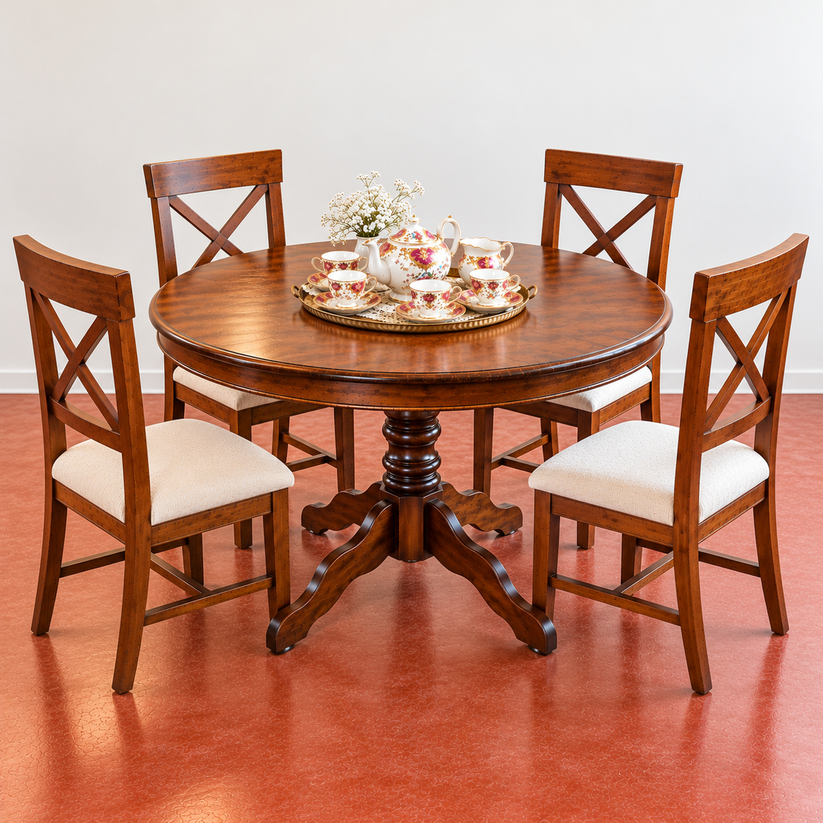 1,2 Imbuia Round Table