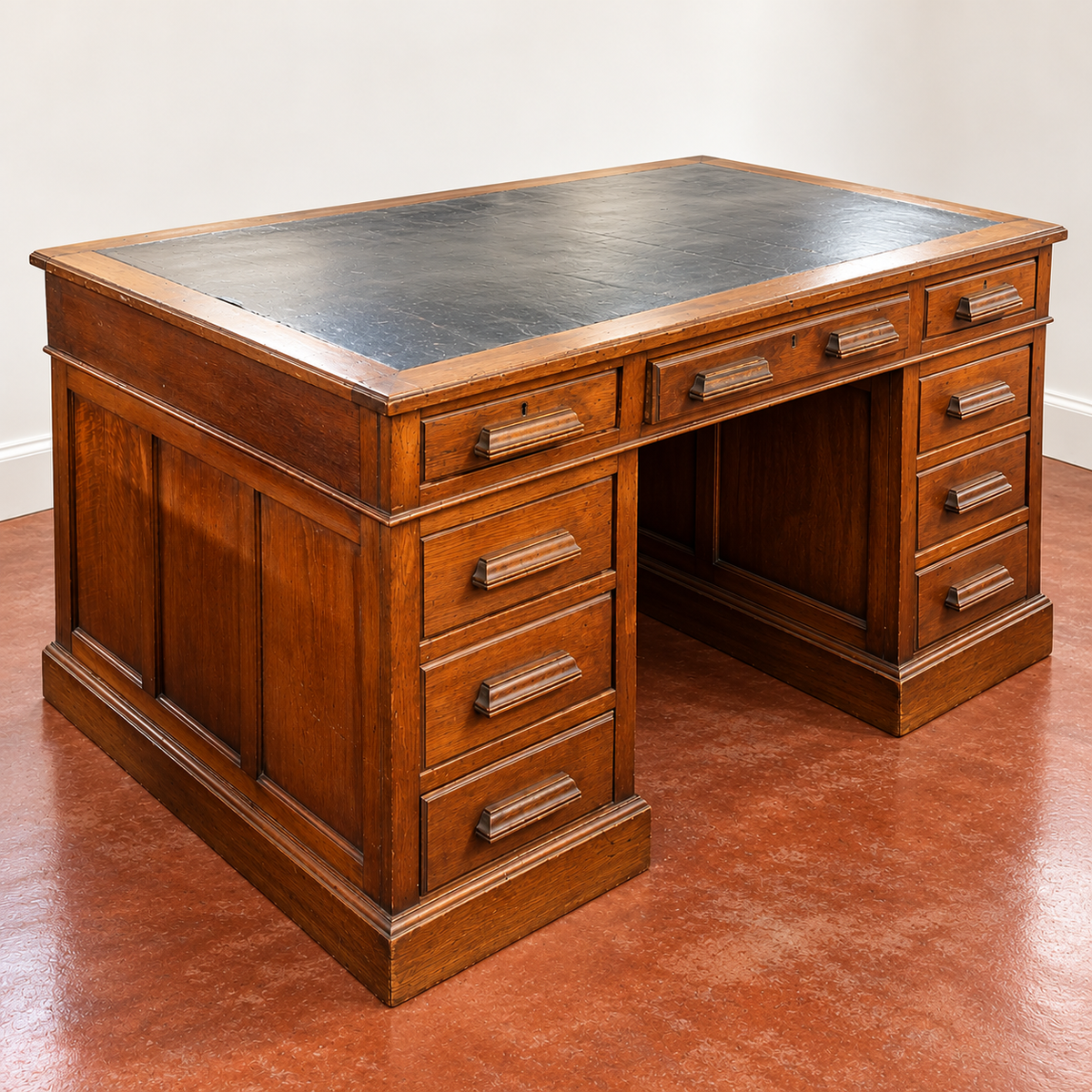 9 Drawer Oak Partners Desk