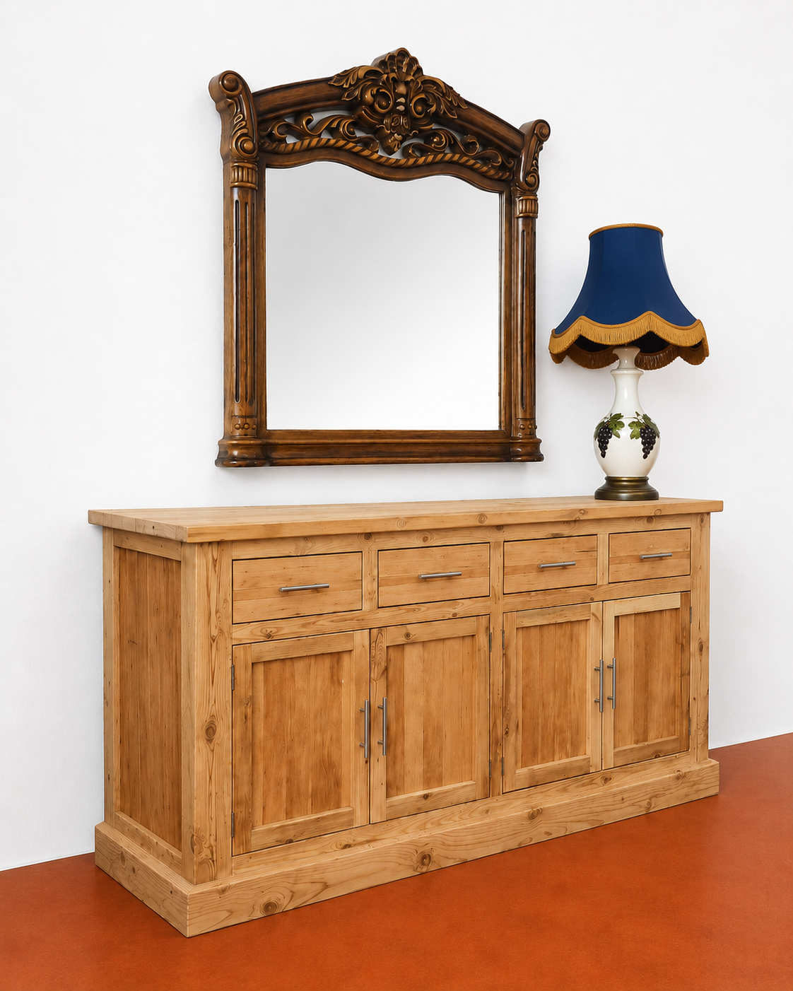 Old Oregon Pine 4 Door/ Drawer Sideboard