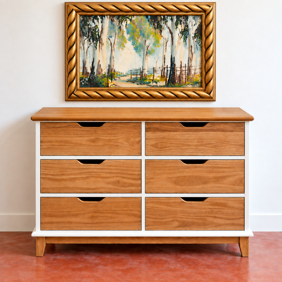 2 - Tone Chest of 6 Drawers