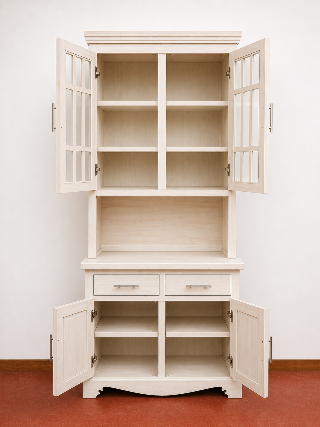White washed 4 Door / 2 Drawers Dresser