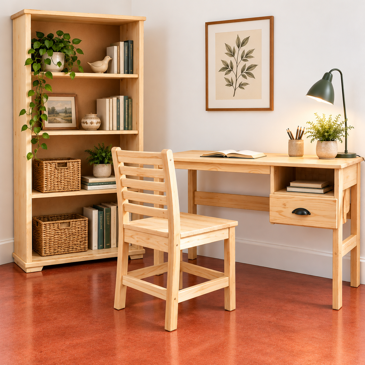Raw Pine Study Furniture