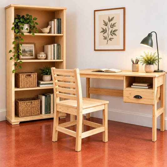 Raw Pine Study Furniture