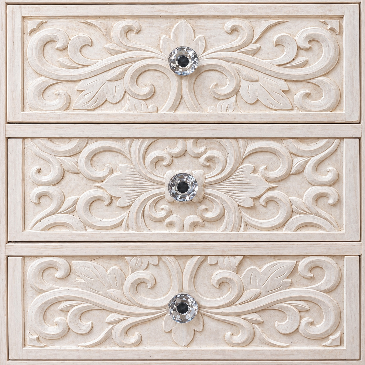 Carved 2-Door/3-Drawer Cabinet