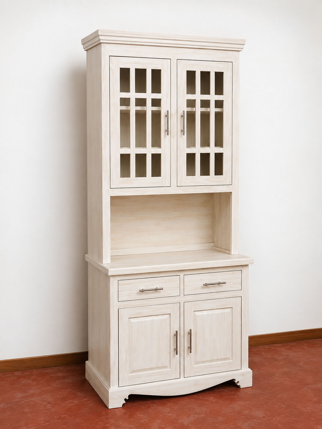 White washed 4 Door / 2 Drawers Dresser